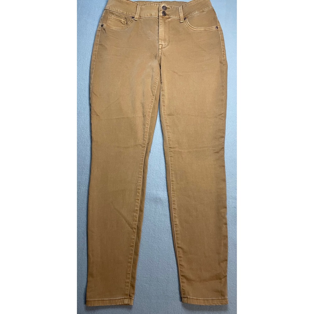M Jeans Womens Skinny Jeans Camel Tan Double Button‎ Stretch Size S Short 5642